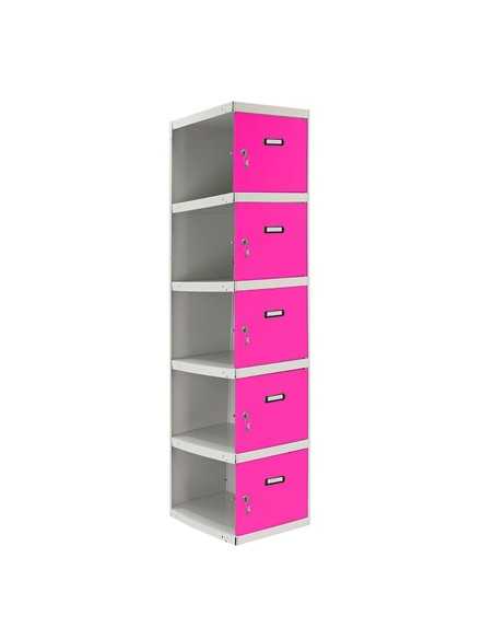 Armario Taquilla SIMON LOCKER Profesional dism.5 puerta 1/5 400 adi Gris/Rosa