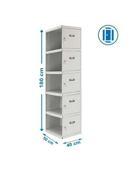 Armario Metálico SIMONRACK Simonlocker Profesional dism.5 puerta 1/5 400 adi gris | Taquilla metálica SimonLocker para vestuario