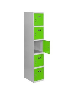 Armario Taquilla SIMON LOCKER Profesional dism.5 puerta 1/5 400 in Gris/Verde
