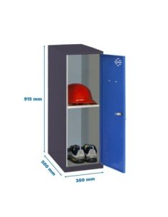 Armario Taquilla Simonlocker dism. Mini + ban. 915x300x500 mm an/az | Taquilla metálica SimonLocker para vestuarios y oficinas
