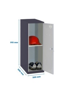 Armario Taquilla Simonlocker dism. Mini + ban. 915x300x500 mm an/gr | Taquilla metálica SimonLocker para vestuarios y oficinas