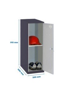 Armario Taquilla Simonlocker dism. Mini + ban. 915x300x500 mm an/gr | Taquilla metálica SimonLocker para vestuarios y oficinas