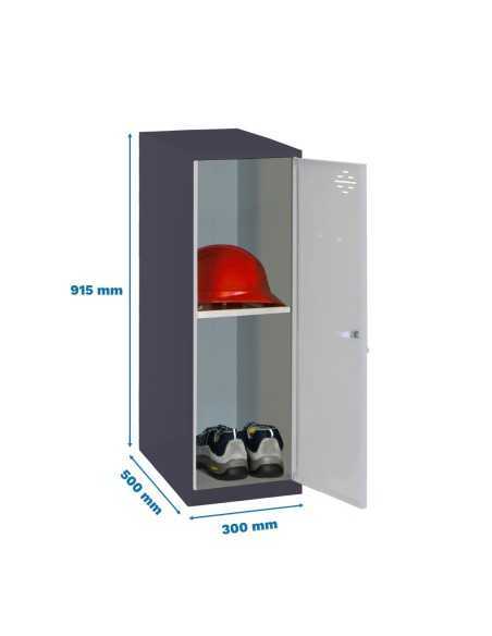 Armario Taquilla Simonlocker dism. Mini + ban. 915x300x500 mm an/gr | Taquilla metálica SimonLocker para vestuarios y oficinas