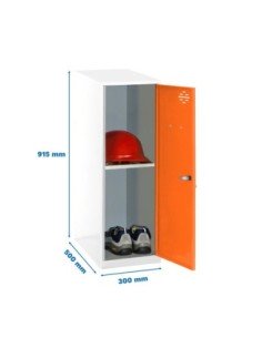 Armario Taquilla Simonlocker dism. Mini + ban. 915x300x500 mm bl/na | Taquilla metálica SimonLocker para vestuarios y oficinas