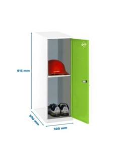 Armario Taquilla Simonlocker dism. Mini + ban. 915x300x500 mm bl/ve | Taquilla metálica SimonLocker para vestuarios y oficinas