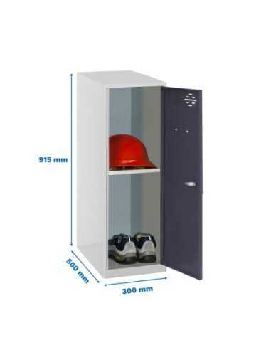 Armario Taquilla Simonlocker dism. Mini + ban. 915x300x500 mm gr/an | Taquilla metálica SimonLocker para vestuarios y oficinas