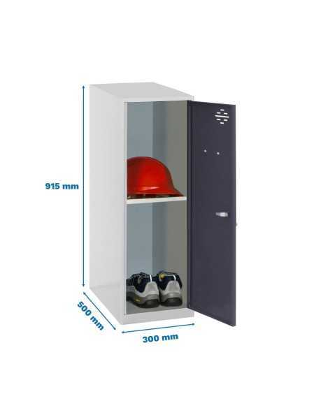 Armario Taquilla Simonlocker dism. Mini + ban. 915x300x500 mm gr/an | Taquilla metálica SimonLocker para vestuarios y oficinas