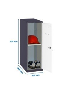 Armario Taquilla Simonlocker dism. Mini + ban. 915x400x500 mm an/bl | Taquilla metálica SimonLocker para vestuarios y oficinas