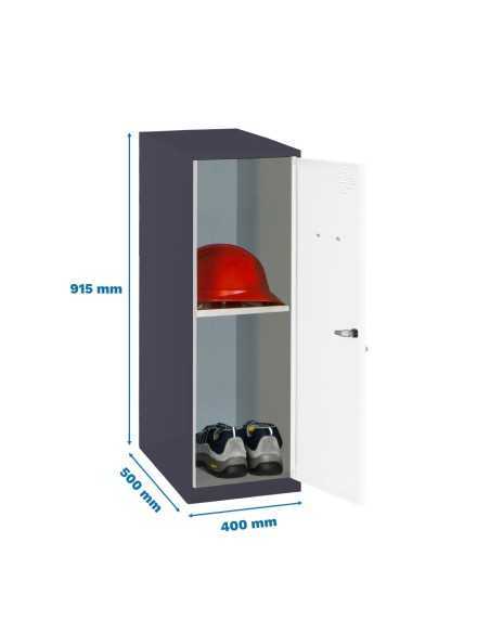 Armario Taquilla Simonlocker dism. Mini + ban. 915x400x500 mm an/bl | Taquilla metálica SimonLocker para vestuarios y oficinas