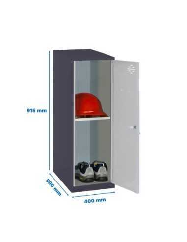 Armario Taquilla Simonlocker dism. Mini + ban. 915x400x500 mm an/gr | Taquilla metálica SimonLocker para vestuarios y oficinas