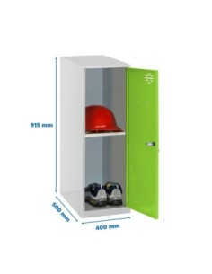Armario Taquilla Simonlocker dism. Mini + ban. 915x400x500 mm gr/ve | Taquilla metálica SimonLocker para vestuarios y oficinas