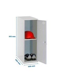 Armario Taquilla Simonlocker dism. Mini + ban. 915x400x500 mm gris | Taquilla metálica SimonLocker para vestuarios y oficinas