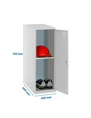 Armario Taquilla Simonlocker dism. Mini + ban. 915x400x500 mm gris | Taquilla metálica SimonLocker para vestuarios y oficinas