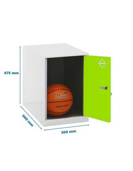 Armario Taquilla Simonlocker dism. Mini 475x300x500 mm bla/ver | Taquilla metálica SimonLocker para vestuarios y oficinas