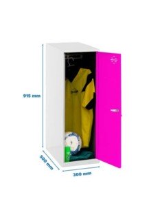 Armario Taquilla Simonlocker dism. Single mini 915x300x500 mm bl/ro | Taquilla metálica SimonLocker para vestuarios y oficinas