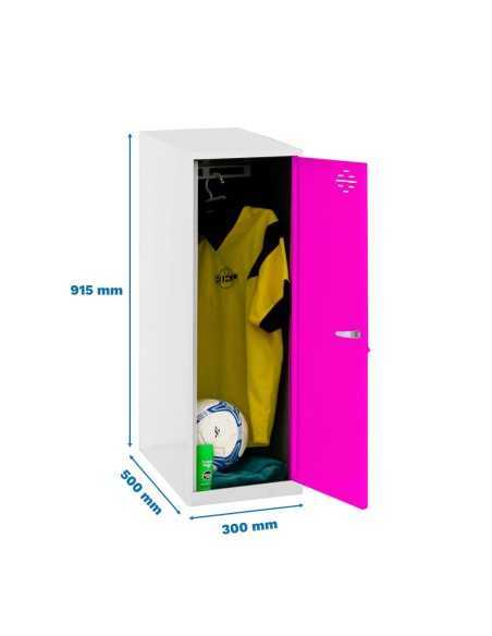 Armario Taquilla Simonlocker dism. Single mini 915x300x500 mm bl/ro | Taquilla metálica SimonLocker para vestuarios y oficinas