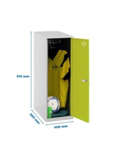 Armario Taquilla Simonlocker dism. Single mini 915x400x500 mm gr/ve | Taquilla metálica SimonLocker para vestuarios y oficinas