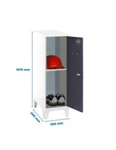 Armario Taquilla Simonlocker dism.mini + ban. 915x300x500+pies b/an | Taquilla metálica SimonLocker para vestuarios y oficinas