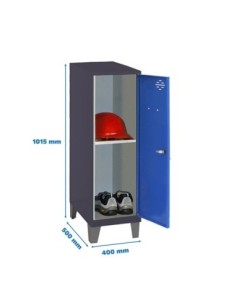 Armario Taquilla Simonlocker dism.mini + ban. 915x400x500+pie an/az | Taquilla metálica SimonLocker para vestuarios y oficinas