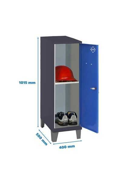 Armario Taquilla Simonlocker dism.mini + ban. 915x400x500+pie an/az | Taquilla metálica SimonLocker para vestuarios y oficinas