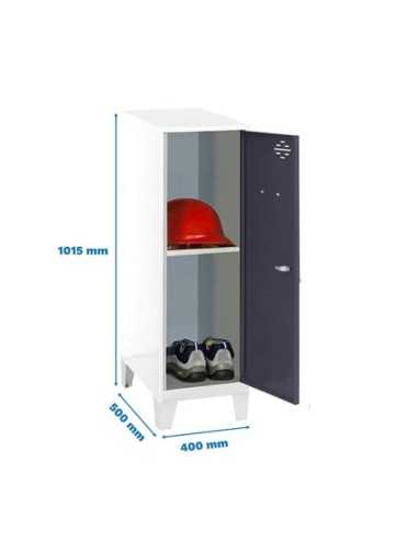 Armario Taquilla Simonlocker dism.mini + ban. 915x400x500+pies b/an | Taquilla metálica SimonLocker para vestuarios y oficinas