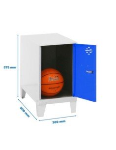 Armario Taquilla Simonlocker dism.mini 475x300x500+pies bla/azu | Taquilla metálica SimonLocker para vestuarios y oficinas