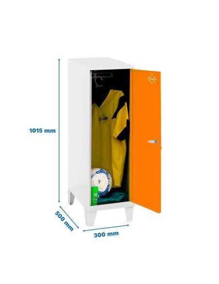 Armario Taquilla Simonlocker dism.single mini 915x300x500+pies b/na | Taquilla metálica SimonLocker para vestuarios y oficinas
