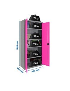 Armario Taquilla Simonlocker Profesional dism.multi. 180x60x40 2/4 Gris/Rosa