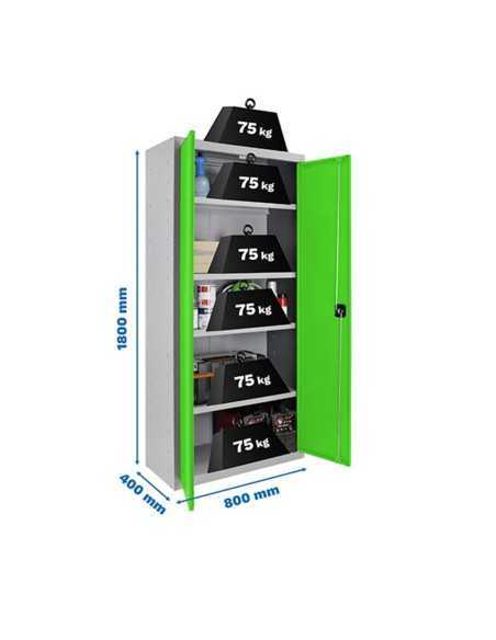 Casilleros SIMON LOCKER Profesional dism.multi. 180x80x40 2/4 Gris/Verde