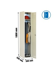 Armario Taquilla Simonlocker Profesional Monobloque single 1/1 300 gris | Taquilla metálica SimonLocker para vestuarios y oficin