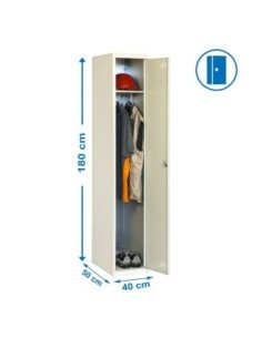 Armario Taquilla Simonlocker Profesional Monobloque single 1/1 400 gris | Taquilla metálica SimonLocker para vestuarios y oficin