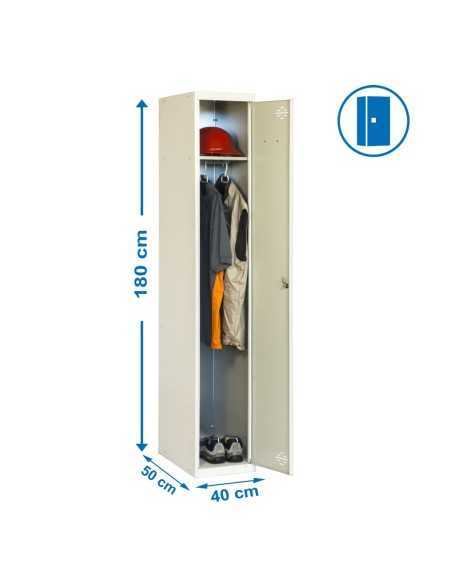 Armario Taquilla Simonlocker Profesional Monobloque single 1/1 400 gris | Taquilla metálica SimonLocker para vestuarios y oficin