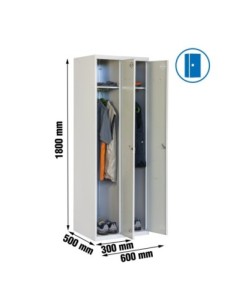 Armario Taquilla Simonlocker Profesional Monobloque single 2/2 300 (600) gris | Taquilla metálica SimonLocker para vestuarios y 
