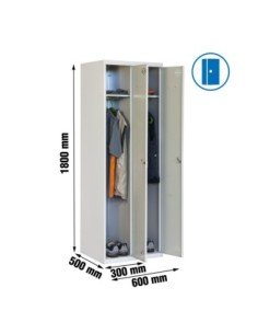 Armario Taquilla Simonlocker Profesional Monobloque single 2/2 300 (600) gris | Taquilla metálica SimonLocker para vestuarios y 