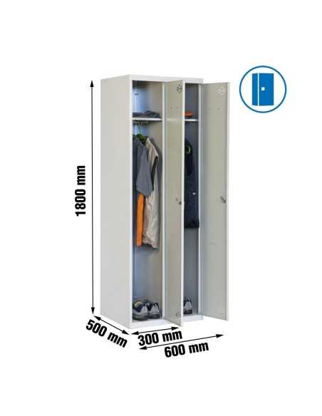 Armario Taquilla Simonlocker Profesional Monobloque single 2/2 300 (600) gris | Taquilla metálica SimonLocker para vestuarios y 