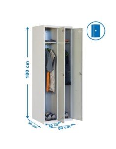 Armario Taquilla Simonlocker Profesional Monobloque single 2/2 400 (800) gris | Taquilla metálica SimonLocker para vestuarios y 