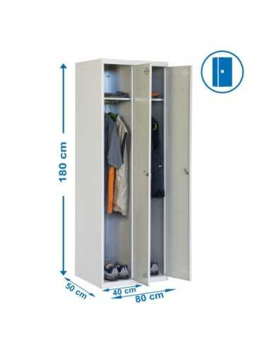 Armario Taquilla Simonlocker Profesional Monobloque single 2/2 400 (800) gris | Taquilla metálica SimonLocker para vestuarios y 
