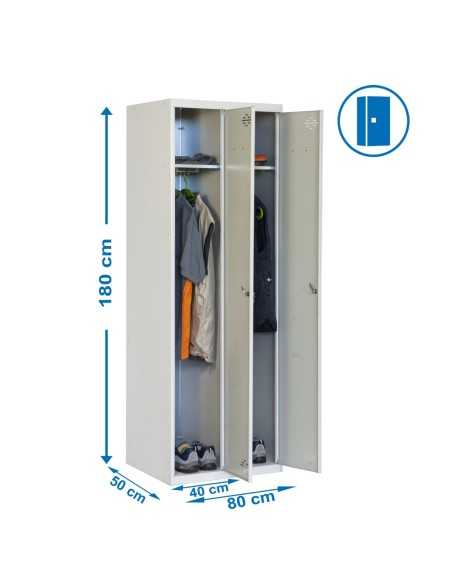 Armario Taquilla Simonlocker Profesional Monobloque single 2/2 400 (800) gris | Taquilla metálica SimonLocker para vestuarios y 