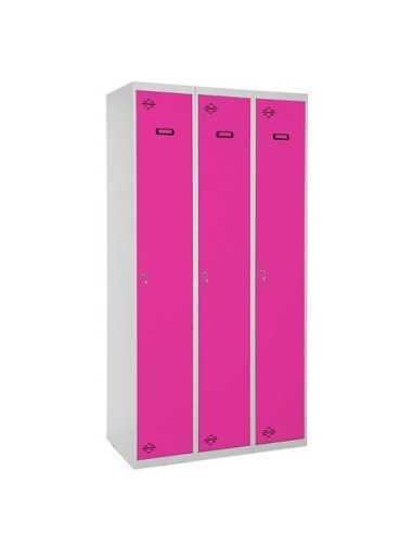 Casilleros SIMON LOCKER Profesional Monobloque single 3/3 300 (900) Gris/Rosa