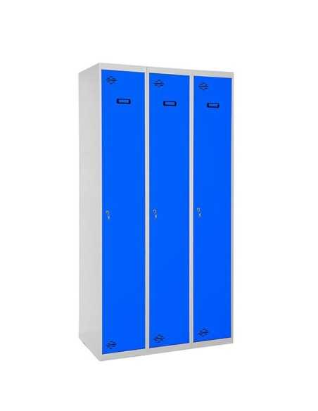 Armario Taquilla SIMON LOCKER Profesional Monobloque single 3/3 400 (1200) Gris/Azul
