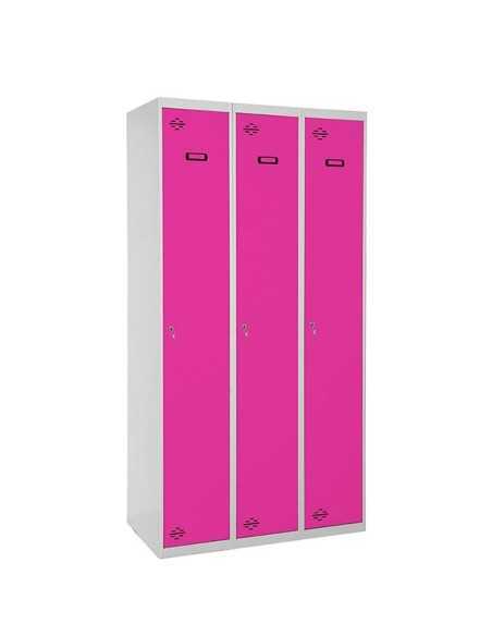 Casilleros SIMON LOCKER Profesional Monobloque single 3/3 400 (1200) Gris/Rosa