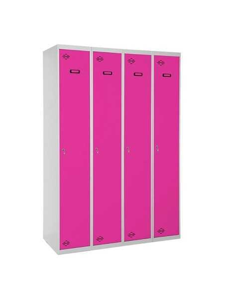 Casilleros SIMON LOCKER Profesional Monobloque single 4/4 300 (1200) Gris/Rosa