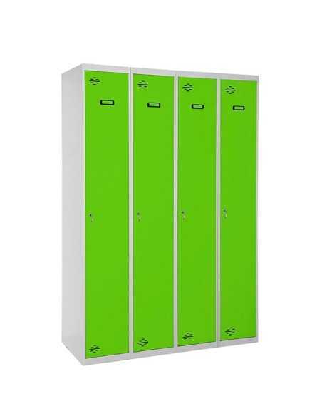 Armario Taquilla SIMON LOCKER Profesional Monobloque single 4/4 300 (1200) Gris/Verde