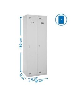 Armario Taquilla Simonlocker Profesional Monobloque single-div 2/2 400 (800) gris | Taquilla metálica SimonLocker para vestuario