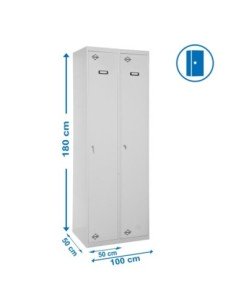 Armario Taquilla Simonlocker Profesional Monobloque single-div 2/2 500 (1000) gri | Taquilla metálica SimonLocker para vestuario