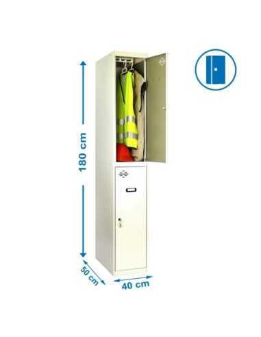 Armario Taquilla Simonlocker Profesional Monobloque tandem 1/2 400 gris | Taquilla metálica SimonLocker para vestuarios y oficin