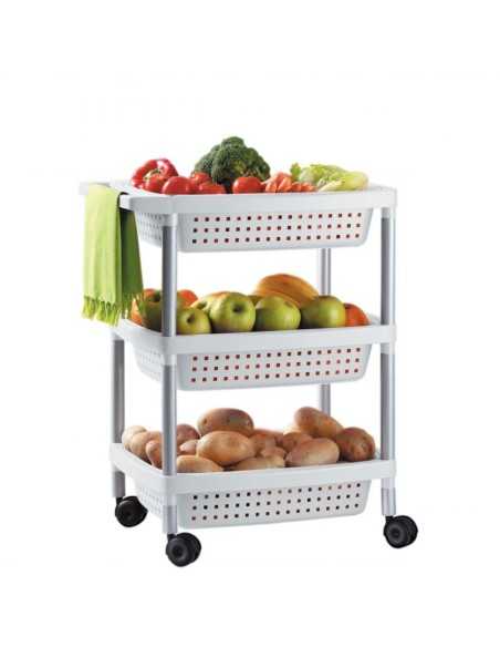 CARRITO VERDULERO 3 Blanco | Hogar TATAY