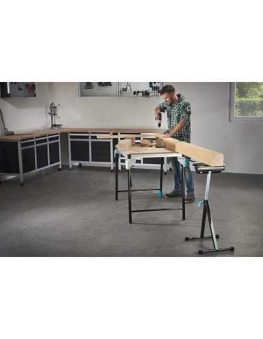 Caballete de Trabajo WOLFCRAFT Multifunción 3 en 1 Rodillo/soporte/bolas