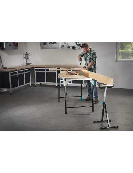 Caballete de Trabajo WOLFCRAFT Multifunción 3 en 1 Rodillo/soporte/bolas