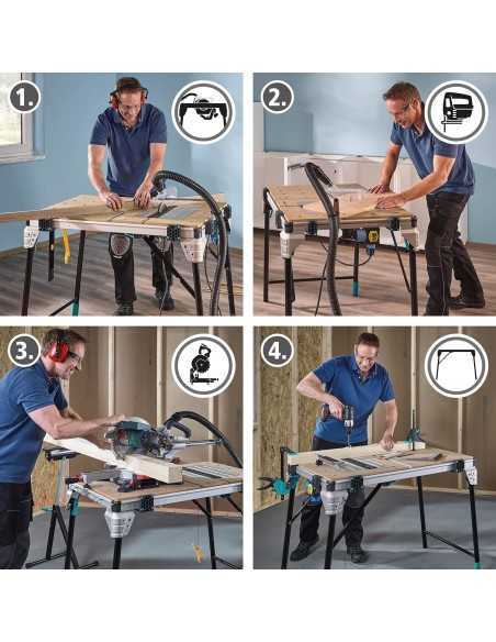 Mesa de corte WOLFCRAFT Master CUT 2600 | Mesa de trabajo SimonRack profesional y resistente